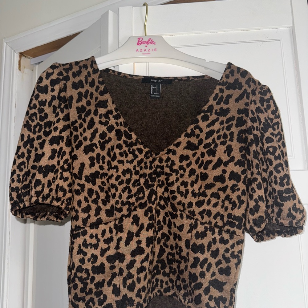 Forever 21 Leopard Print Top - Brown
